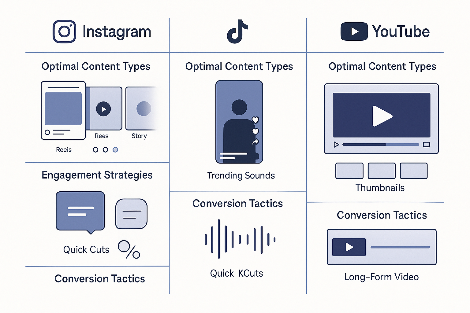 A side-by-side comparison showing successful micro-influencer content formats across Instagram, TikTok, and YouTube. Eac