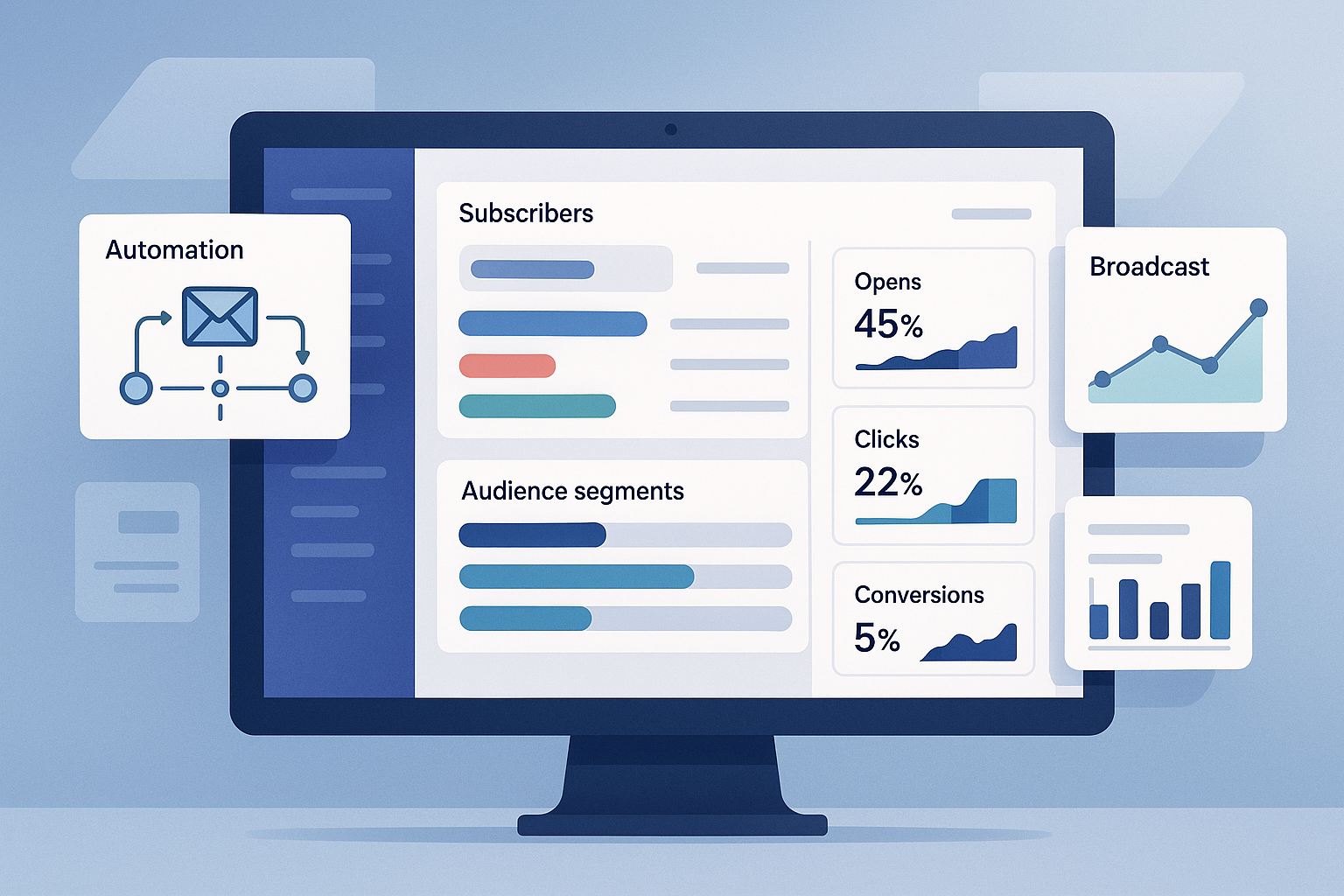 ConvertKit dashboard screenshot showing subscriber tagging system with multiple affiliate campaign tags, audience segments, and engagement metrics displayed in a clean, modern interface