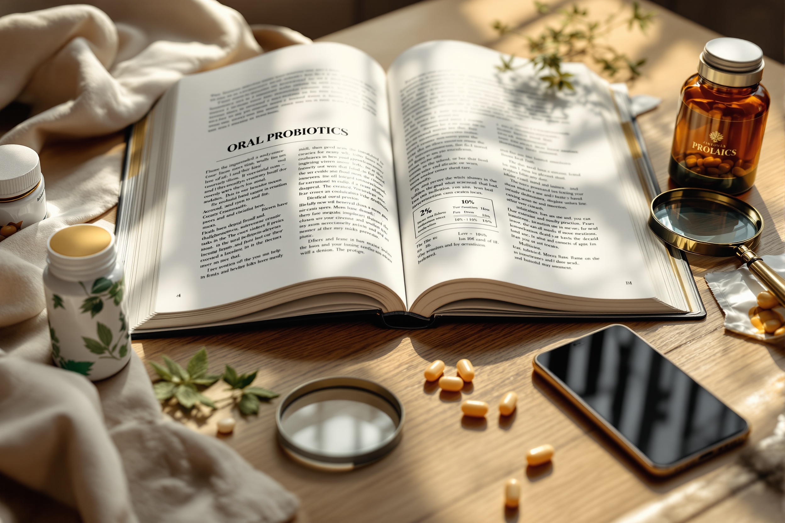 Review of the best oral probiotics for dental health and cavity prevention, evaluating ingredients, scientific support, and user feedback illustration