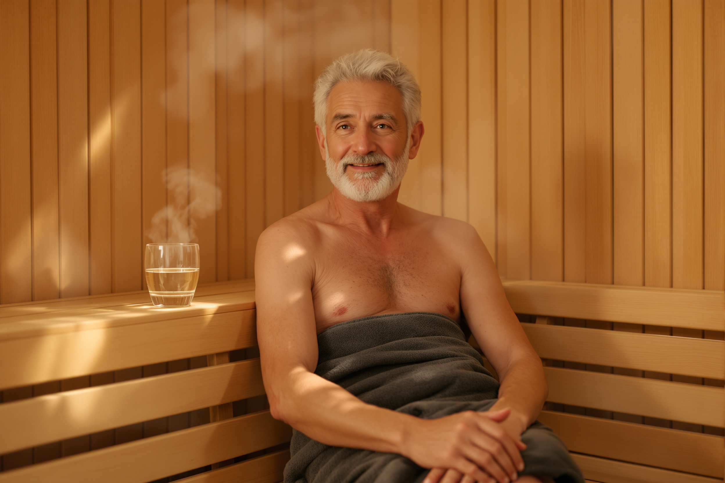 The role of regular sauna use in reducing cardiovascular disease risk, drawing on recent clinical studies examining sauna bathing, heart health, blood pressure, and overall mortality rates. illustration