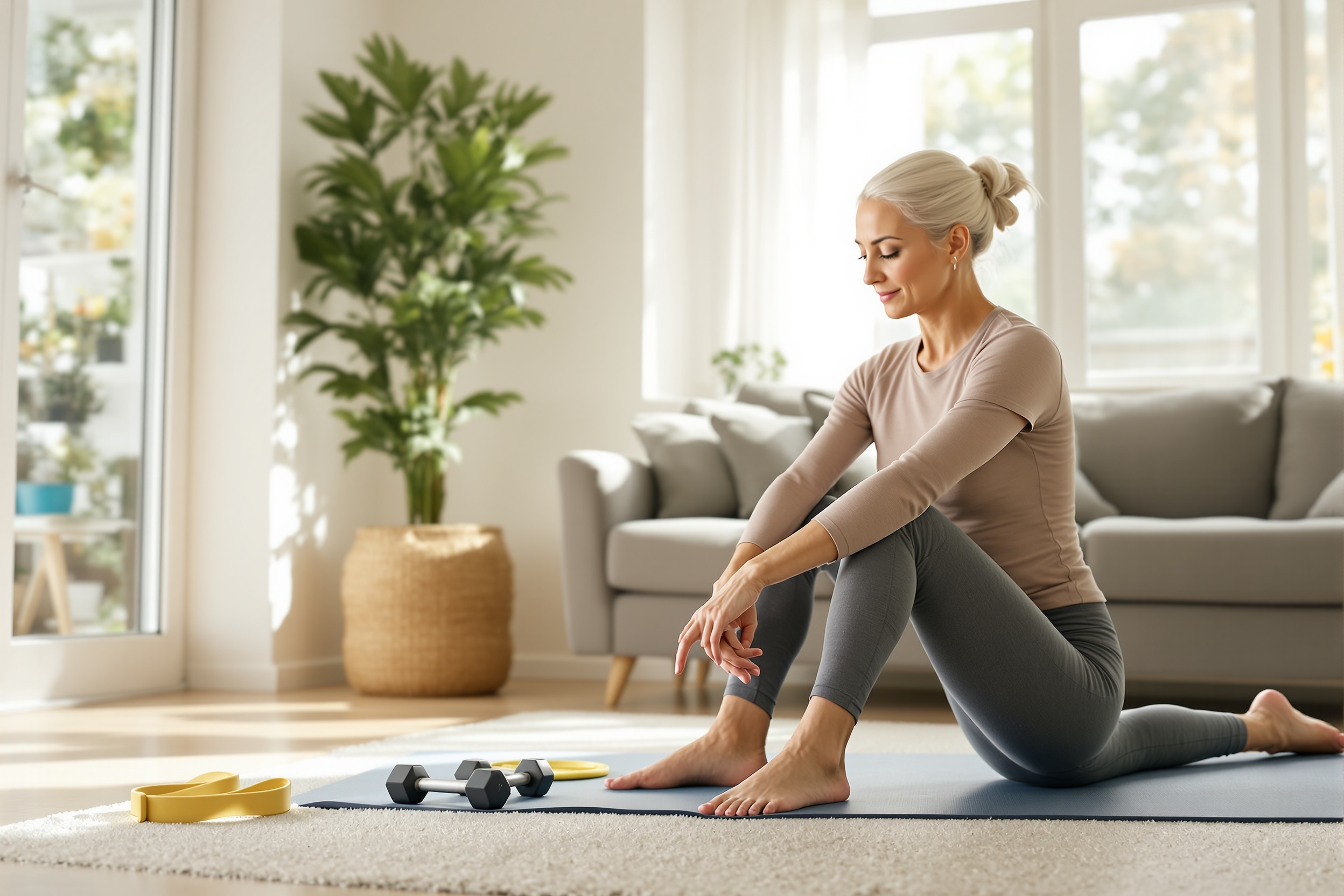 A step-by-step wellness protocol to maintain joint mobility and flexibility for adults over 40, including daily movement routines, mobility drills, and evidence-based supplements to support connective tissue health. illustration