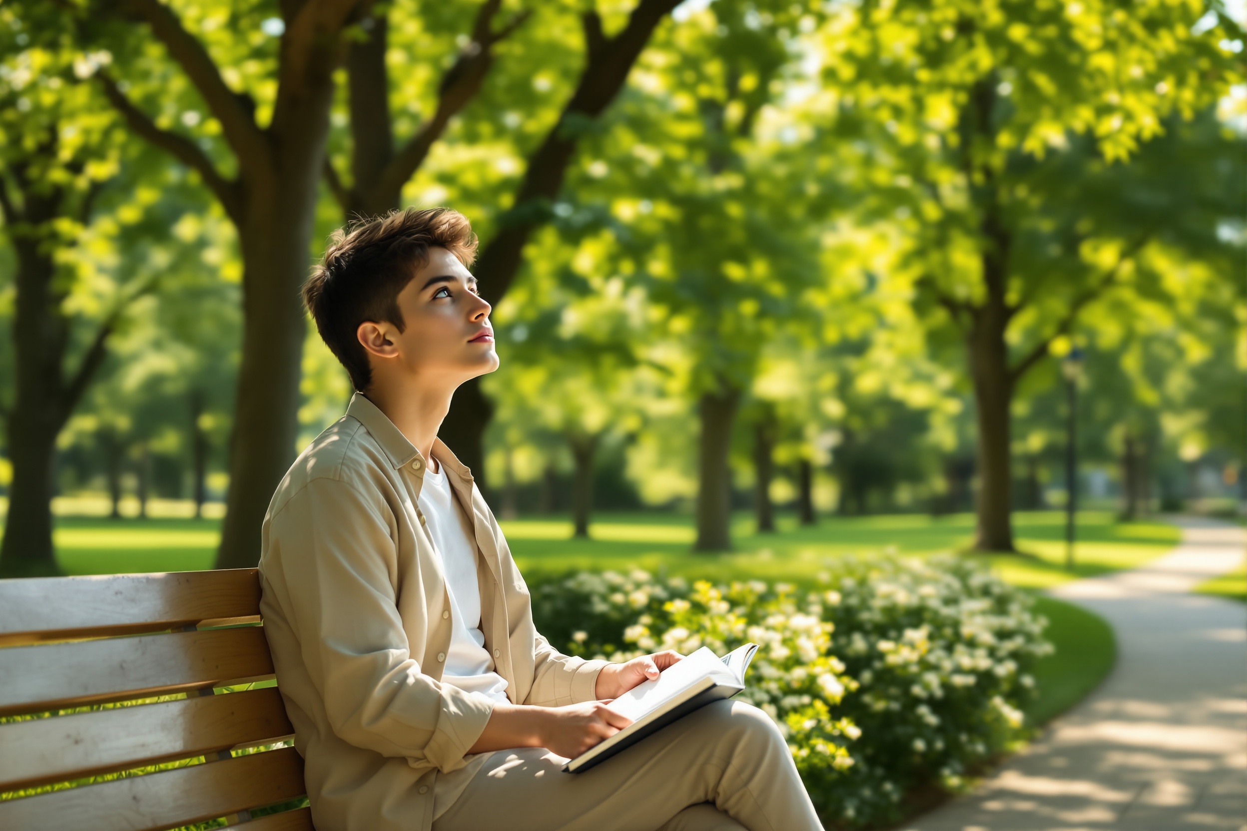 How exposure to nature and green spaces improves cognitive function and reduces stress according to recent scientific studies illustration