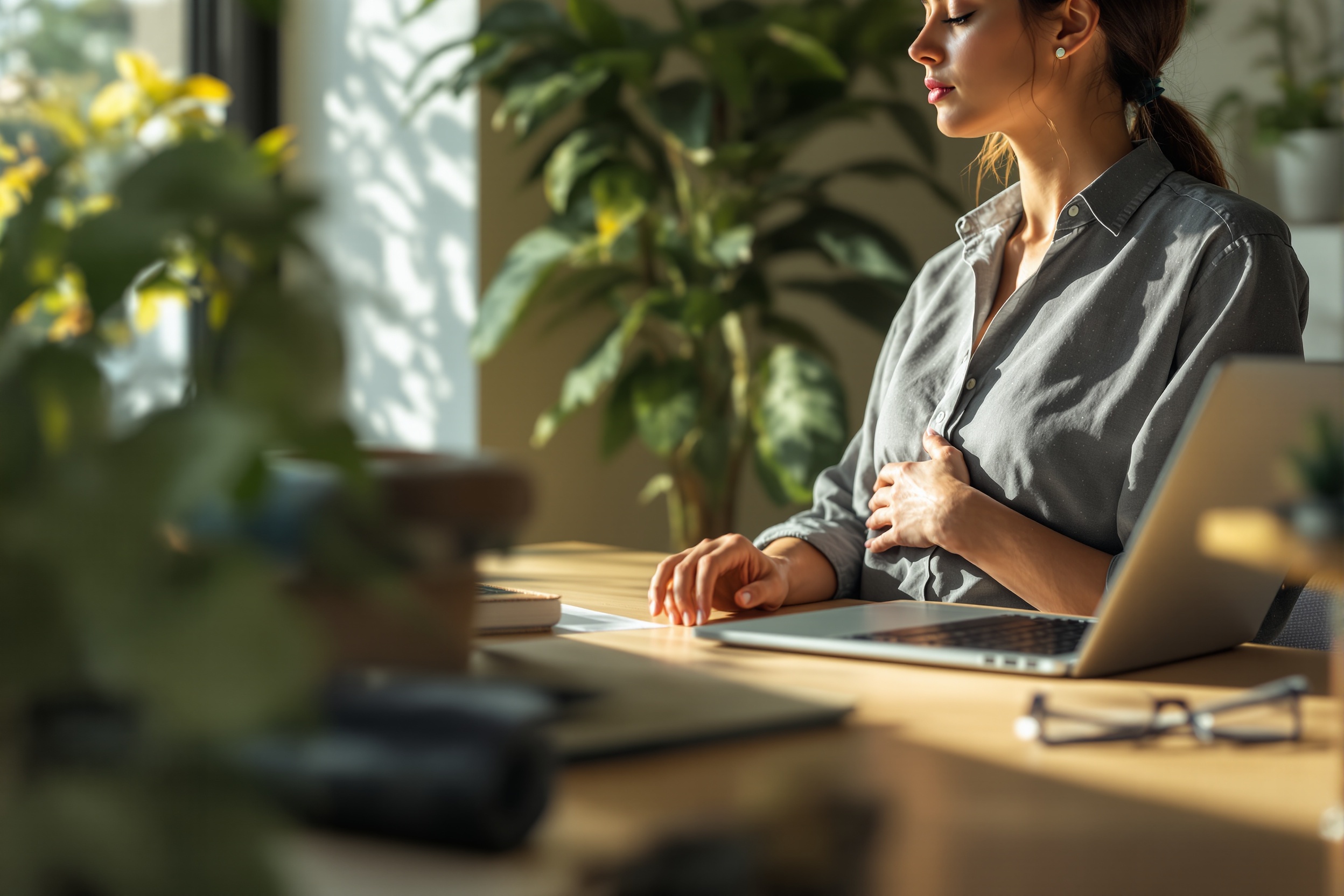 A structured daily protocol for mental wellness using mindful breathing, movement microbreaks, and evidence-based digital hygiene habits to counteract workday stress and boost cognitive resilience. illustration