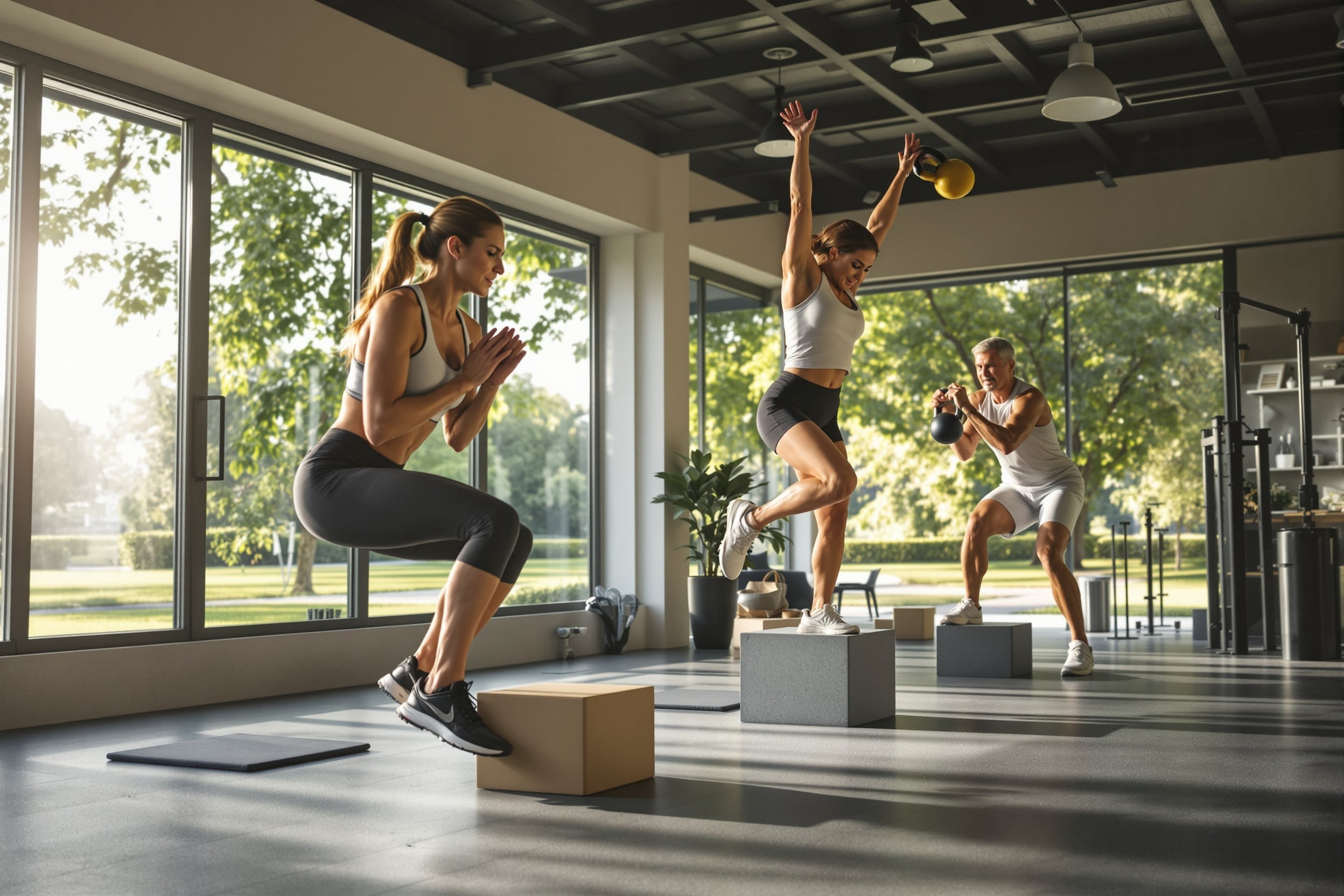 Examining how high-intensity interval training (HIIT) impacts bone density and osteoporosis risk in adults over 40, based on recent clinical studies. illustration
