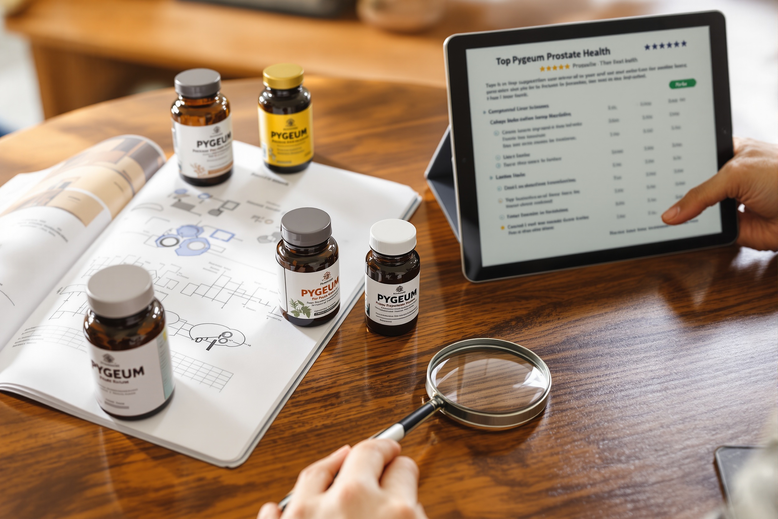 A detailed review and comparison of the top pygeum supplements for supporting prostate health, with a focus on quality, purity, scientific research, and real user experiences. illustration