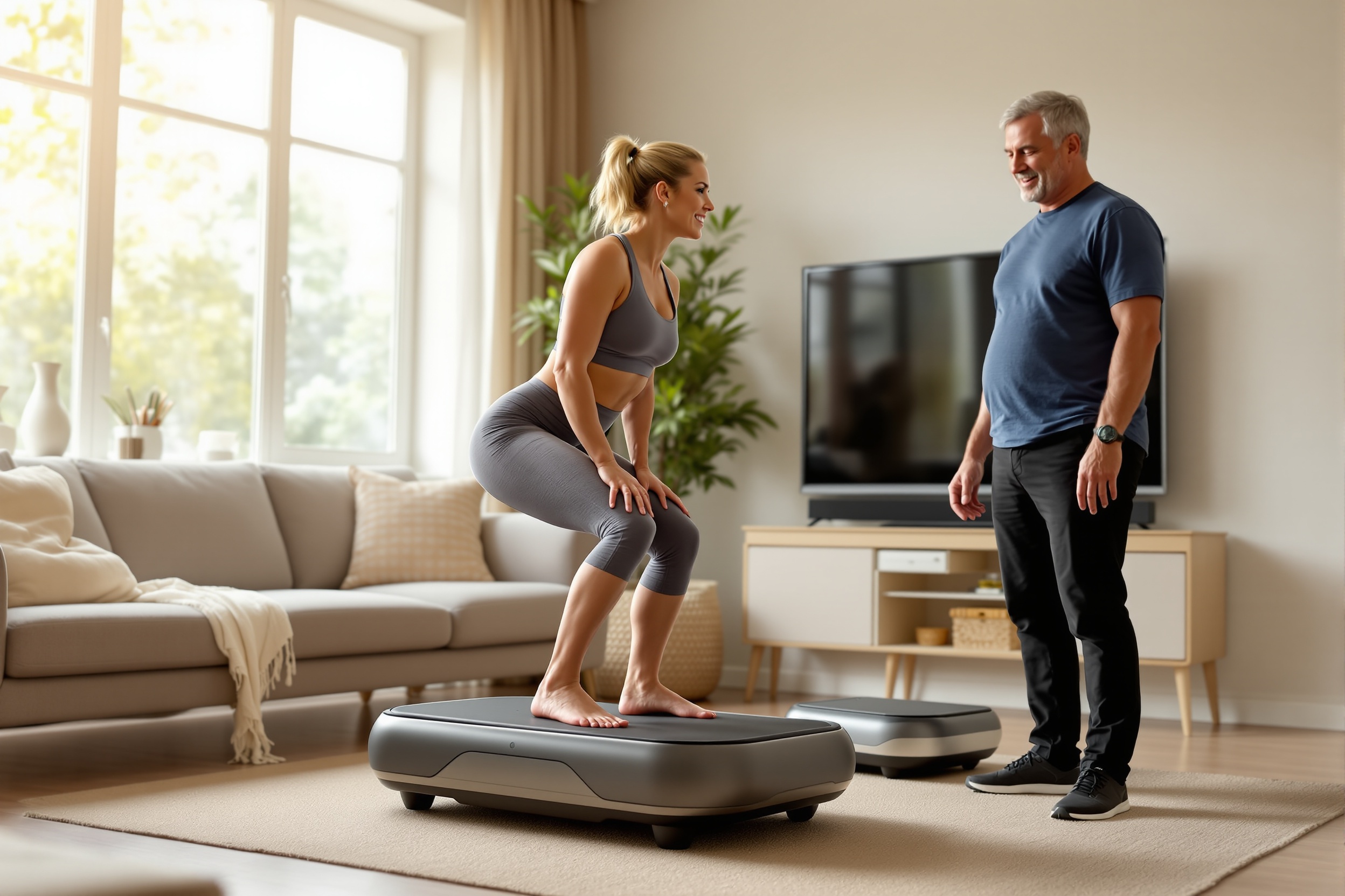 Review and comparison of the best vibration plates for home fitness, focusing on their benefits for muscle engagement, bone health, and balance training in adults over 40. illustration