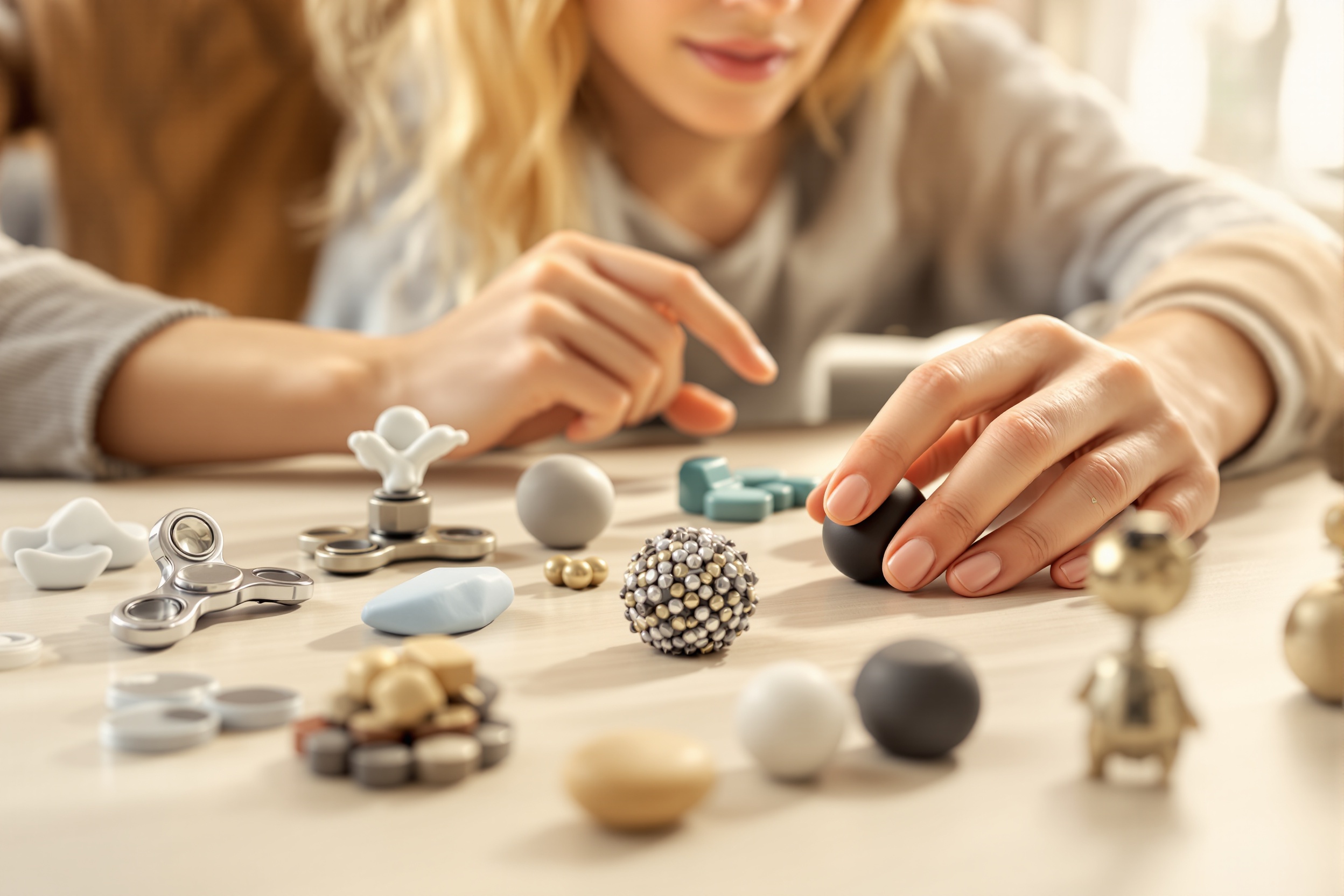 Reviewing the best adult fidget toys designed specifically for stress relief and improved mental focus, comparing features, effectiveness, and user experience for anxiety management. illustration