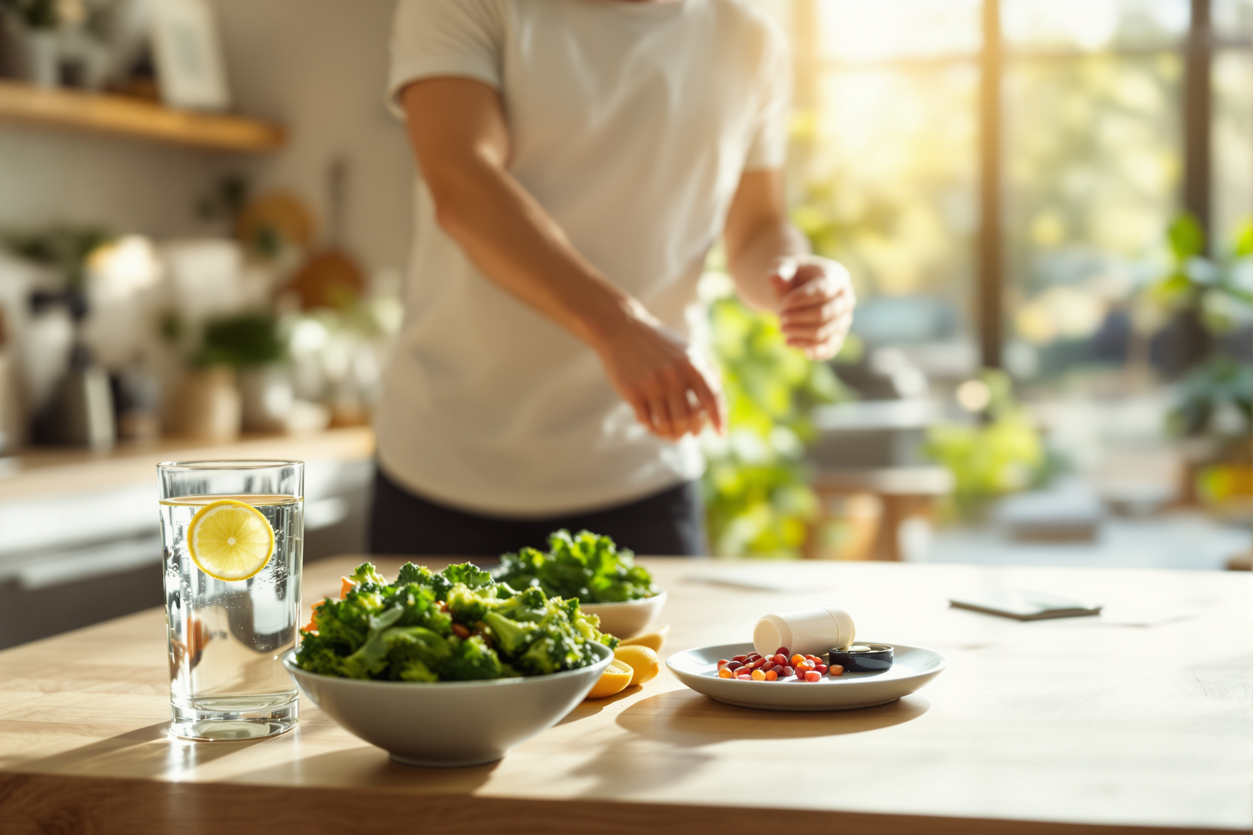 A daily wellness protocol to reduce prostate calcification risk in men over 40, with focus on dietary, hydration, movement, and supplement strategies supported by emerging research. illustration