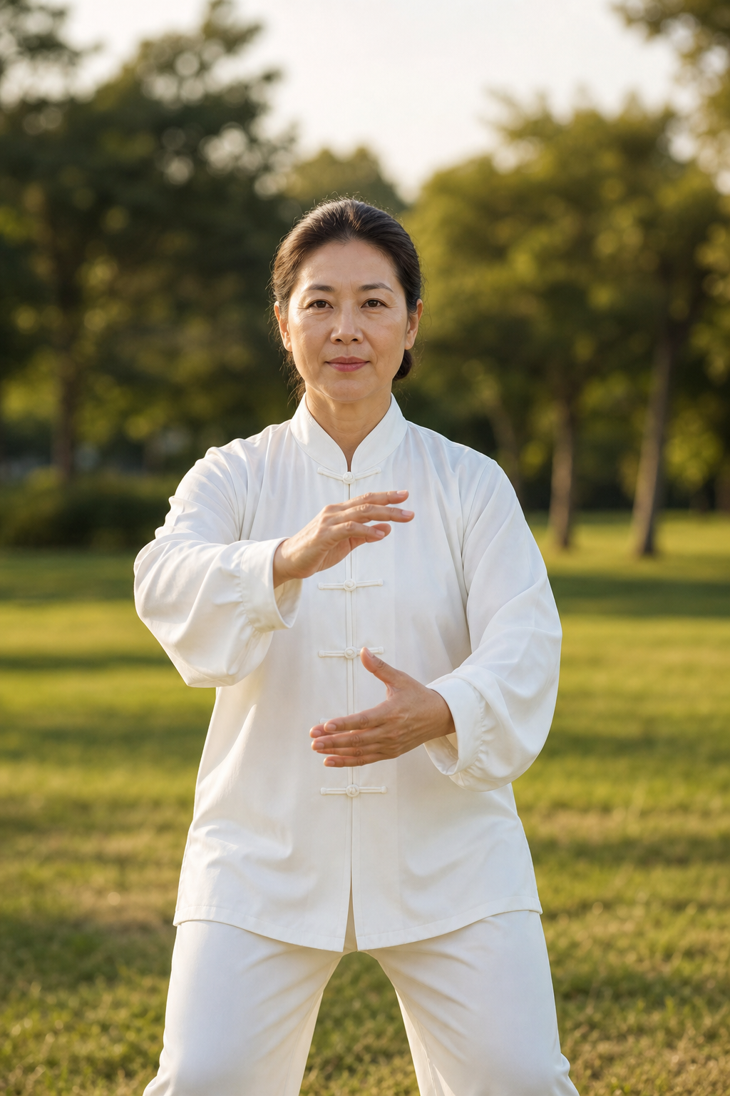 Tai chi hand pose focusing on calm and arthritis relief