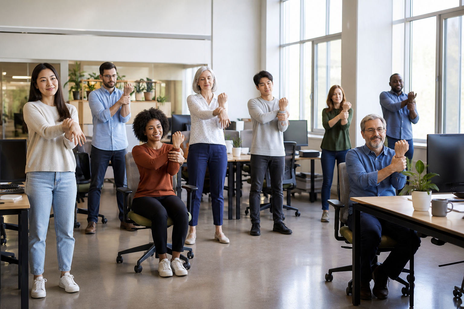 Wrist pain among diverse desk workers in a modern office